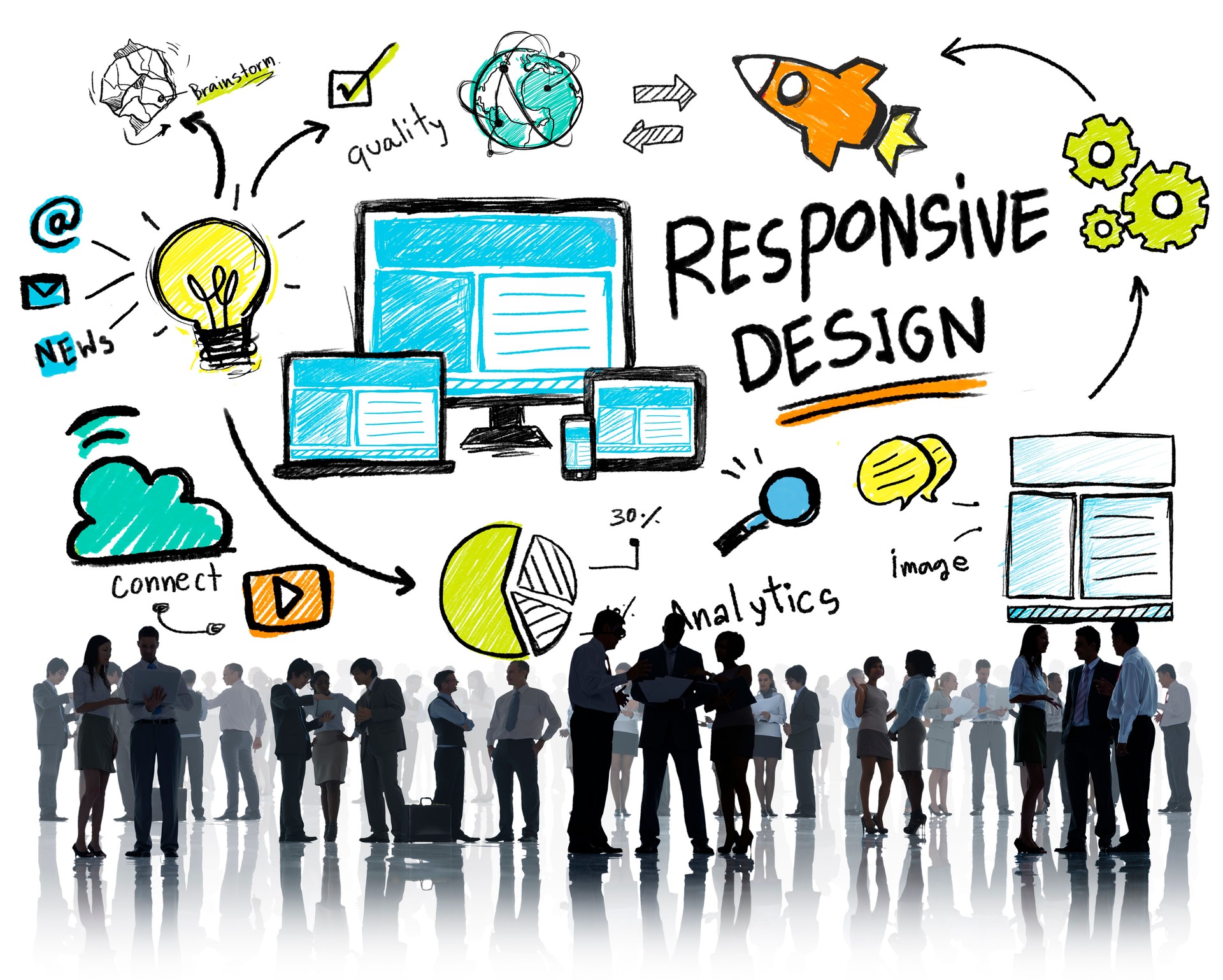 Responsive Design Internet Web Online Business Communication Con